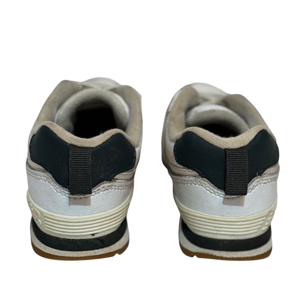 Vintage New Balance 574 Kids White Leather Navy Gum Sole Sneakers Size 6 Toddler - Picture 4 of 6